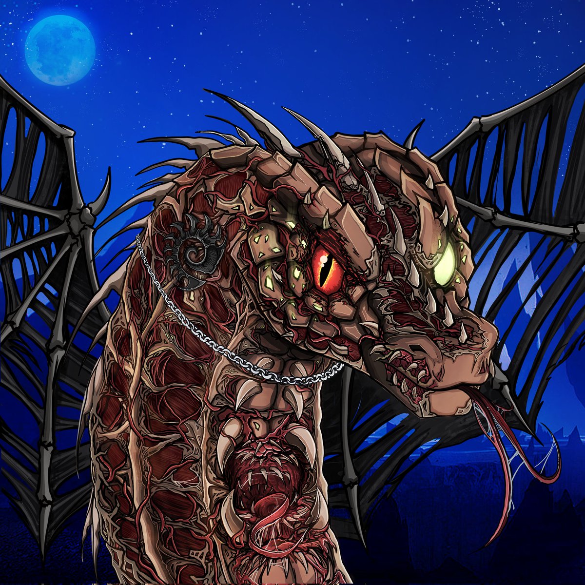InfinitySerps's tweet photo. We are working nonstop to deliver top quality art and upgrades. And it shows 💎🐍.

Introducing: "The Devourer" - the next Tier 1 Molt

Other Molt attributes:

Tier 2
Abyss Background
Skeletal Wings

Tier 3
Predator Tongue
Dragon Eye https://t.co/Ws5dlEJOJz