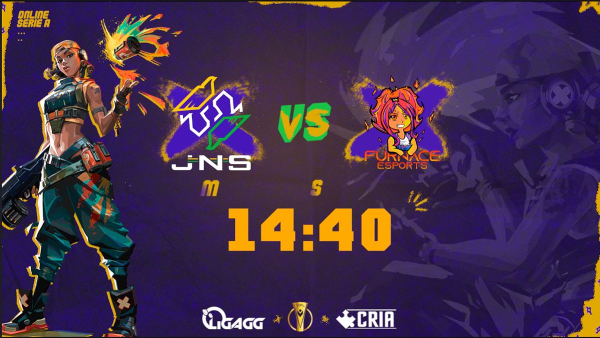 <a href="/furnacesports/">FURNACE ESPORTS</a> <a href="/jnsgamingbr/">JNS Gaming</a> <a href="/MegaWulfS2/">Henrique Rézio</a> <a href="/RicardoVernum/">Ricardo Vernum</a> <a href="/furnace/">furnace</a> #VPLA #Valorant Fiica esperto que o Jogo 2 já vai começar!

<a href="/jnsgamingbr/">JNS Gaming</a> 🆚 <a href="/furnacesports/">FURNACE ESPORTS</a> 

🔴Twitch.tv/ligagg_3
🎙 <a href="/MegaWulfS2/">Henrique Rézio</a> 
🎙 <a href="/RicardoVernum/">Ricardo Vernum</a>