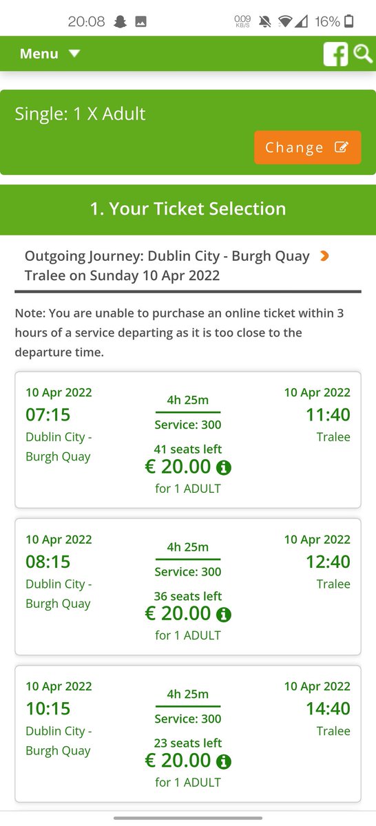 FGFFOut's tweet photo. If I was a Dub who wanted to travel to Kerry tomorrow, I'd have three options:

A. Flight - €18
B. Bus - €20 (private as Bus Éireann does not provide direct route)
C. Train - €42.49 https://t.co/MegppmJcPq