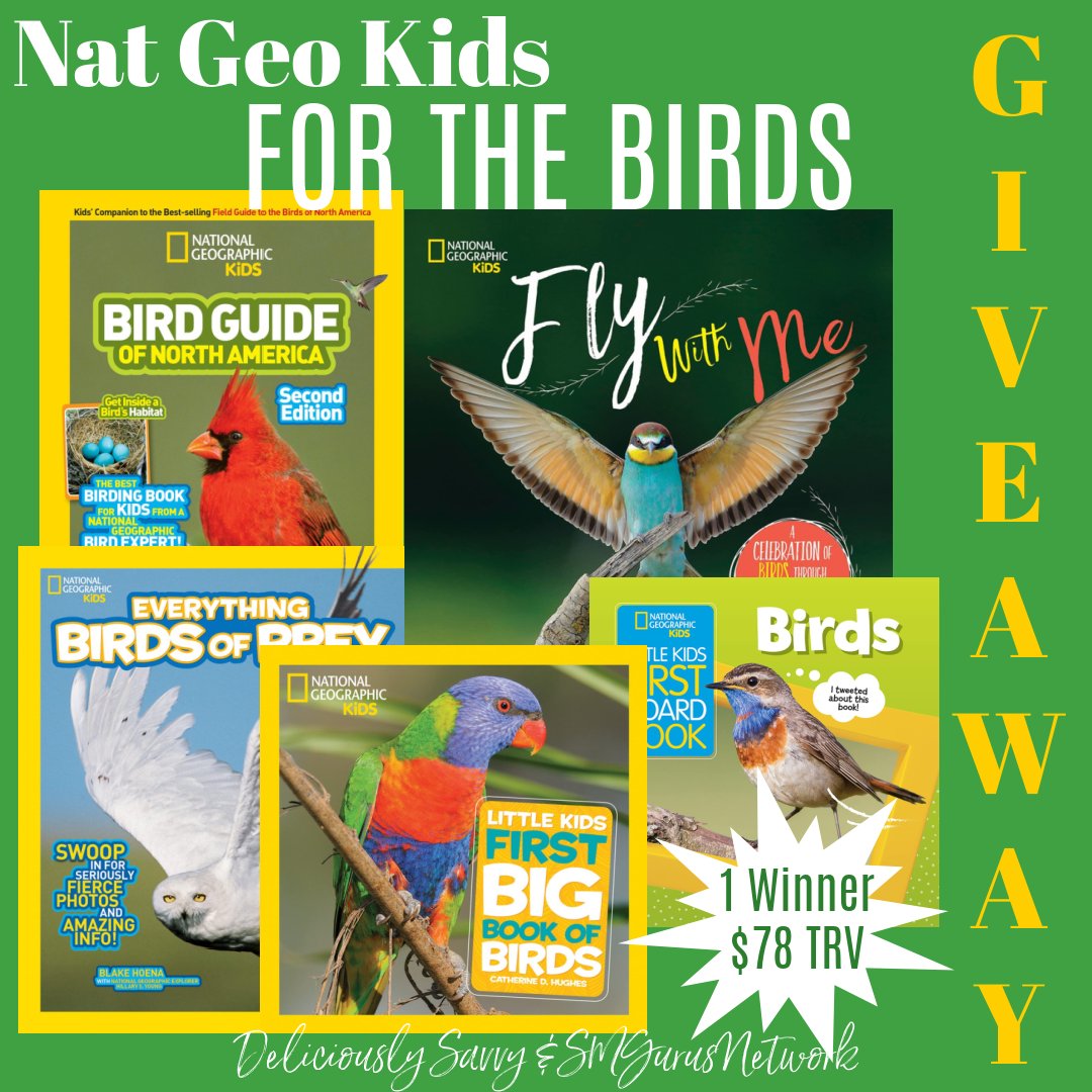 DeliciouslySavv's tweet photo. 🎉Giveaway Alert🎉Enter To Win The National Geographic Kids 'FOR THE BIRDS' Book Bundle Giveaway! 1 Lucky Winner Will Win 5 Books Valued at $78! Hurry ~ Ends 5/08! @NGKidsBks #MothersDayGiftGuide2022💐 

Enter Today &amp; Good Luck👉https://t.co/CCQEhOchQw via @DeliciouslySavv https://t.co/oEXaZiWt9t