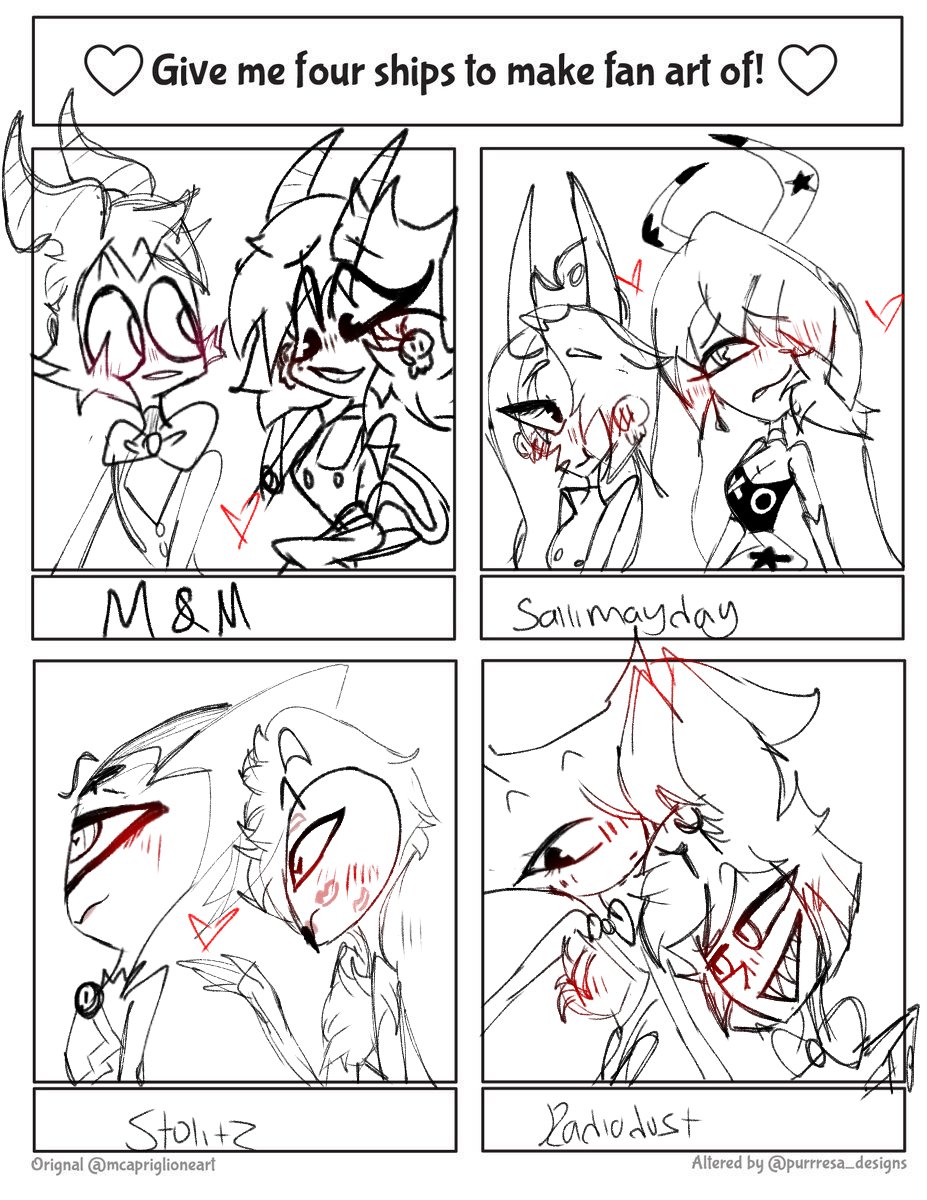 rosebutweird's tweet photo. Sorry for the people who wanted husker dust and fizzxozzie it's just husk and ozzie very hard to draw
#HazbinHotel #HelluvaBoss #MoxxieXMillie #moxmill #SallieMayDay #stolitz #radiodust https://t.co/n2Qv6QSwGD