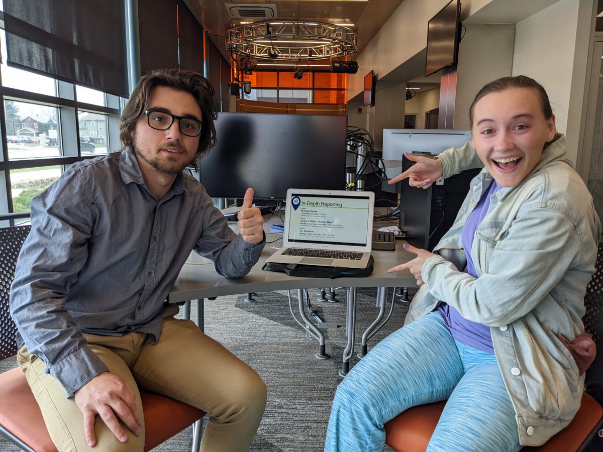 SMCBGSU's tweet photo. Congratulations to @andrewmbailey99 and @shaehaaf for being named finalists in the @spj_tweets Mark of Excellence Awards! #bgsuproud @ArtSciBGSU @bgsu https://t.co/qvTWP8tyem