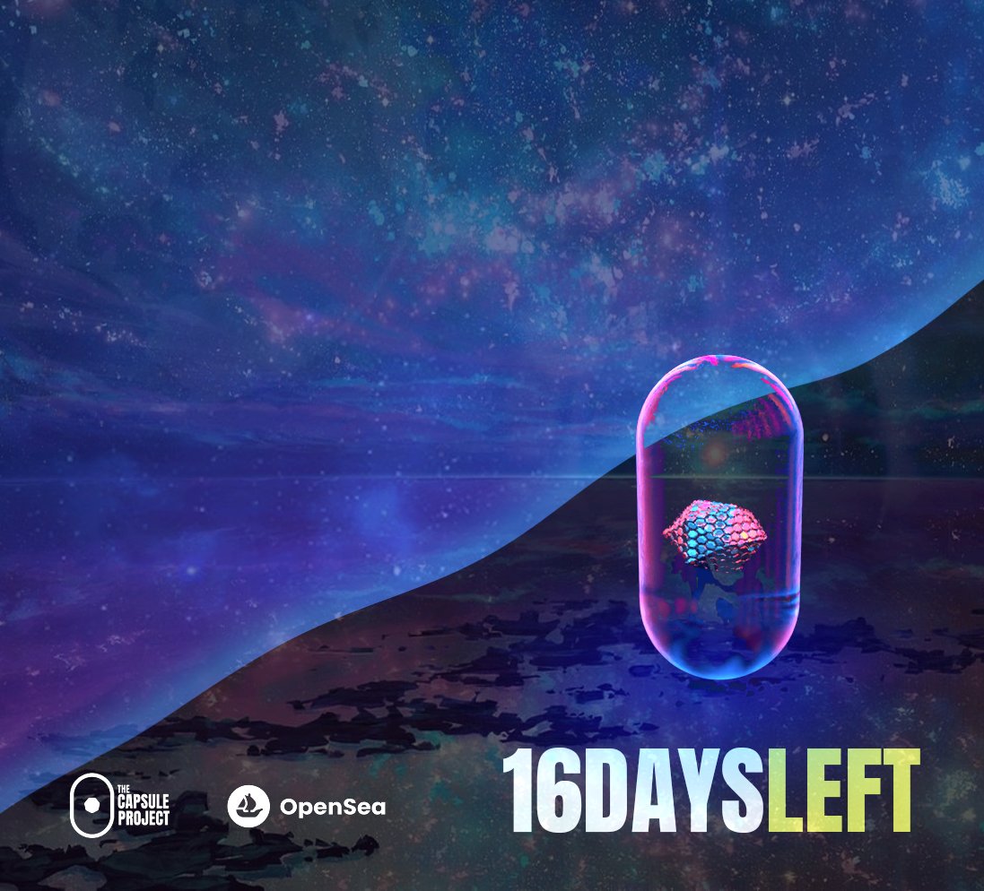 TheCapsuleOk's tweet photo. DUS Capsules | 16 days left
-- Buy you capsule https://t.co/nOGRS6QX5S
----
@opensea #OpenSeaNFT 
#TheCapsuleProject
#nftart #NFTs #NFTCollection #NFTGiveaway #NFTGame #nft #cryptocurrency #Crypto #cryptotwitter https://t.co/kyg39x3Nhk