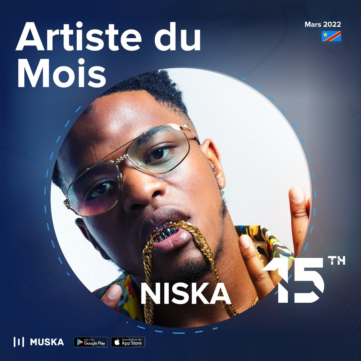 muskaapp's tweet photo. Muska RDC🇨🇩
Découvrez le classement du top 20 Muska du mois de mars 2022!!!
L'artiste #Niska occupe la 15e place de ce classement du mois🏅🎧
Téléchargez l'App Muska 👉 https://t.co/y2kj9pKbJx📲
#muska #RDC #classement #muskatop20 #mars22 https://t.co/uHLdC3RIp1
