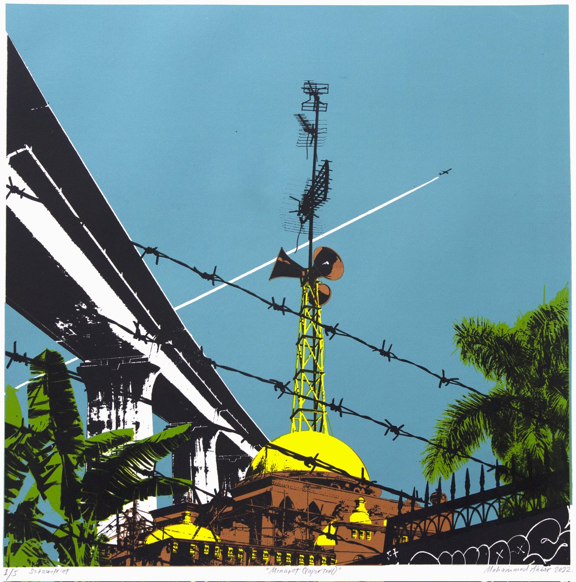 mmmakbar_akbar's tweet photo. "Minaret (Vapor Trail)"
50x50 #screenprint on Fabriano Rosaspina archival cotton paper.
showing at #Artjakartagardens #artjakarta with #artsociates
#HutanKotabyPlataran https://t.co/tARINnzOKx