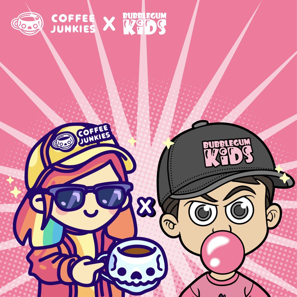 bubblegumkids_'s tweet photo. 💥 Whitelist Giveaway 💥 

We’ve teamed up with @coffeejunkienft to bring our community a whitelist opportunity!

How to enter:

1️⃣ Like &amp; RT
2️⃣ Tag a friend
3️⃣ Join our discord
 https://t.co/BnylTNoCCc https://t.co/TpuQxVQ1pY