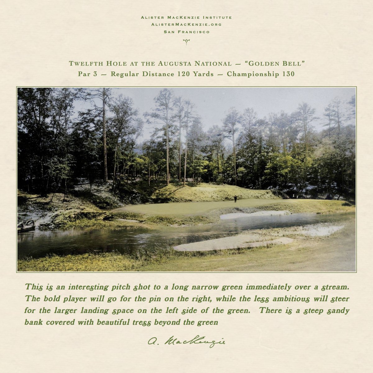 DoctorMacKenzie's tweet photo. @TheMasters Back 9 at the Augusta National — hole by hole analysis by Dr. MacKenzie: https://t.co/7PX8FtDMPY
