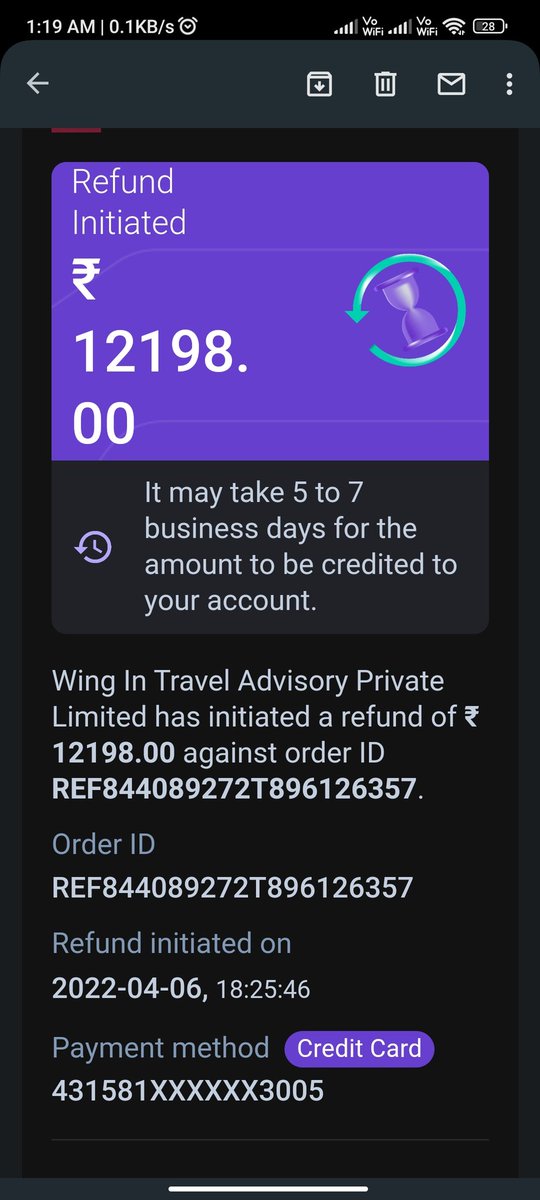 SherHan0231's tweet photo. @Travolookcare I received this email a day before after I took it to twitter. I am not sure how correct this information is? Since there is no transaction detail available @Travolookcare @travolook are you genuine in the first place? @TV9Telugu @ndtv @TOIIndiaNews @tv5newsnow @republic https://t.co/RkSPapvdVE