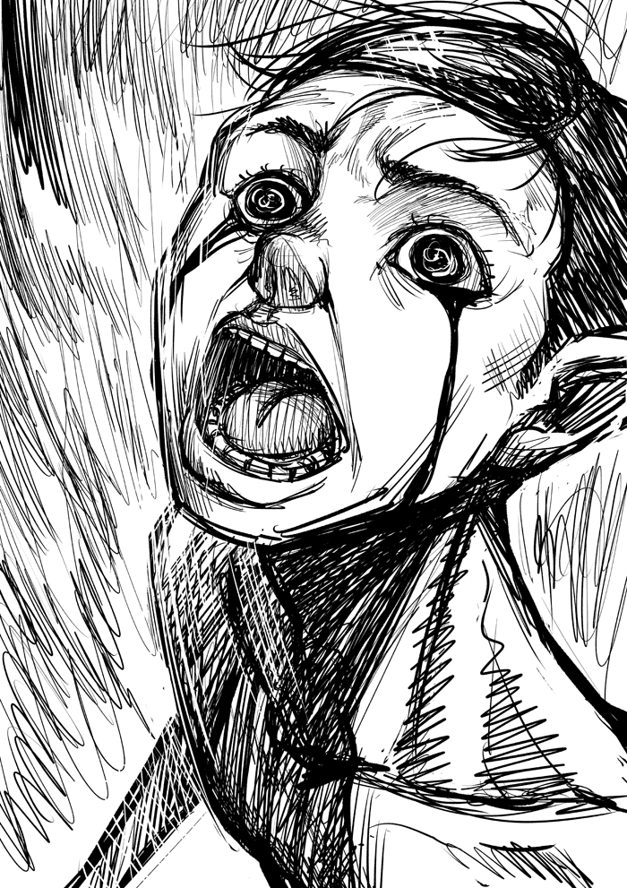 寝ようとしたらうっかり過去のトラウマを思い出しちゃって寝れなくなったので心境を絵にぶつけてみた。
少しすっきり。
なんか進撃の巨人っぽいな笑 