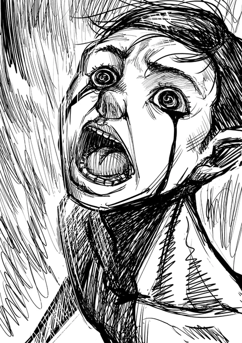 寝ようとしたらうっかり過去のトラウマを思い出しちゃって寝れなくなったので心境を絵にぶつけてみた。
少しすっきり。
なんか進撃の巨人っぽいな笑 