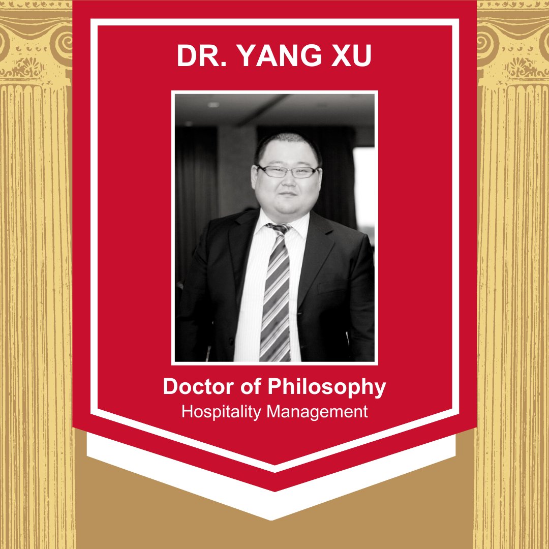 AESHM_ISU's tweet photo. Congratulations Dr. Yang Xu!👏 On April 1st, 2022, Dr. Yang Xu passed his final dissertation defense for his PhD in Hospitality Management.

#ISU #CHS #AESHM #BeyondAESHM #ShareTheSpark #CyclonesEverywhere #cyclONEnation #HSPM #HSPMgmt https://t.co/WvXmtkHI0X