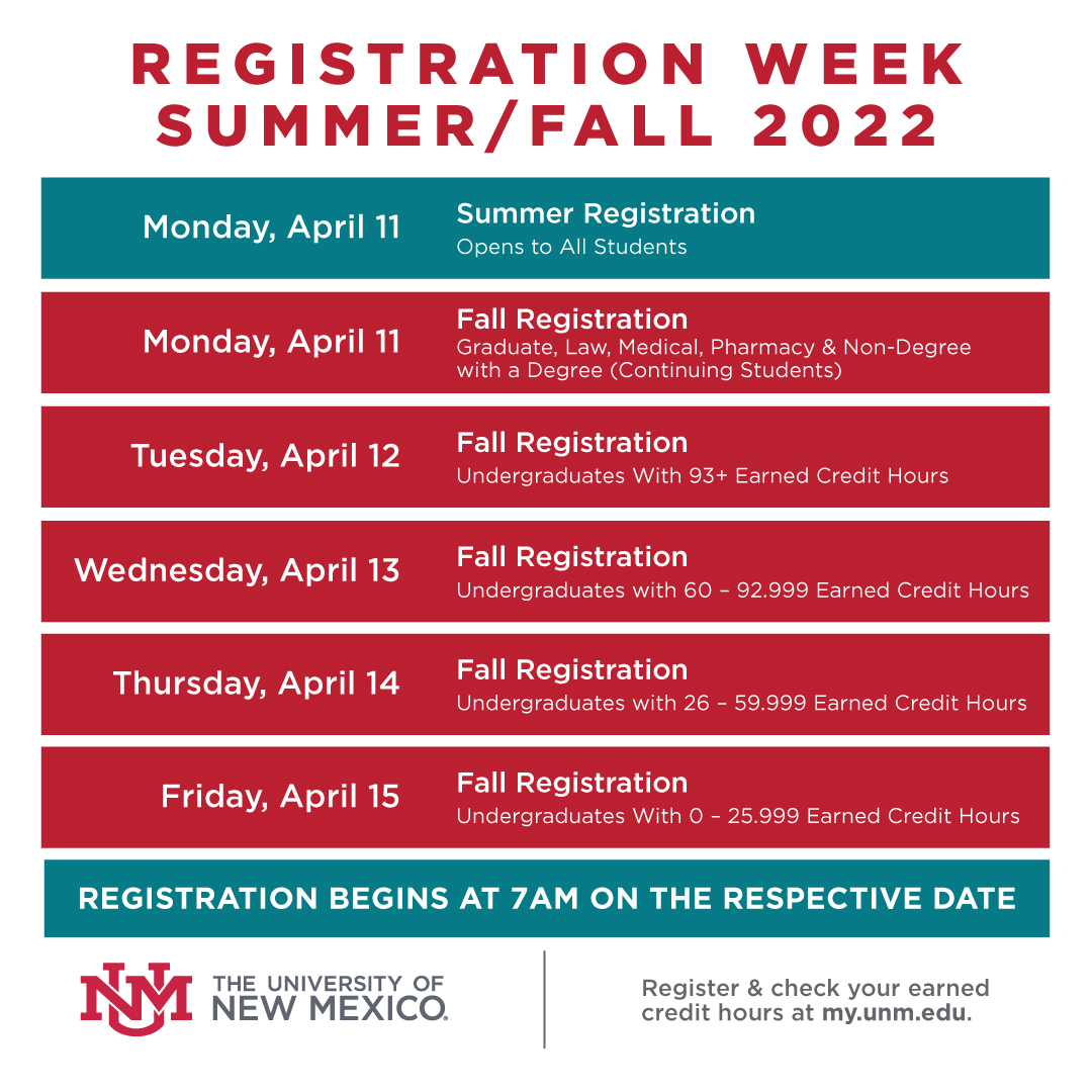 UNMfinearts's tweet photo. Are you ready for Registration Week, Lobos?
Register at https://t.co/VGzQ8h5Tz6 at 7 AM on your respective date. https://t.co/6YwPivplnn