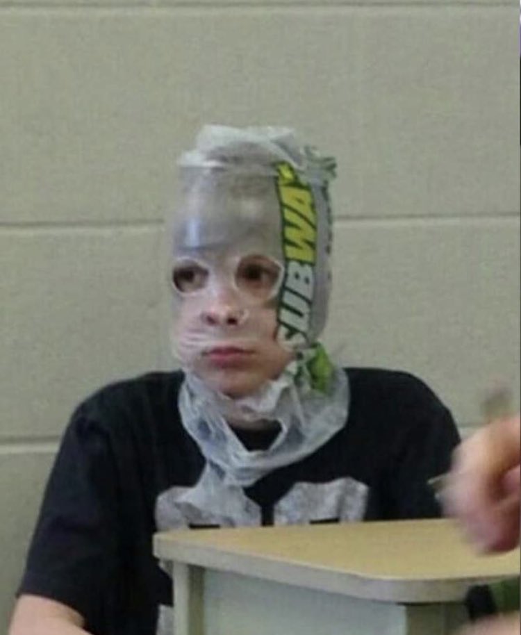It’s officially a wear a subway bag as a helmet kinda day