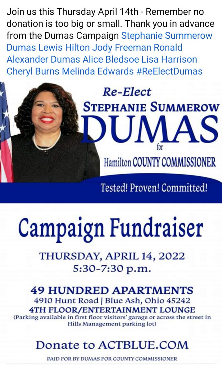 reelectdumas513's tweet photo. #ReElectDumas https://t.co/PjpiJP2bdP