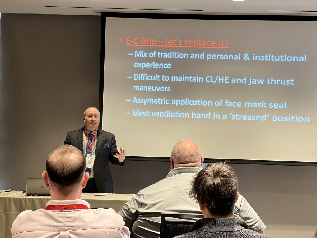 theEMSsiren's tweet photo. If we teach you a half assed way to use the bag valve mask, you’re serving your communities in a half assed way… how we’ve taught you is how this will persist. @jducanto on the EC grip to secure BVM face mask @IAC_EMS Conference
#EMS #paramedicine #IAC2022 https://t.co/5HJCc5RKMX