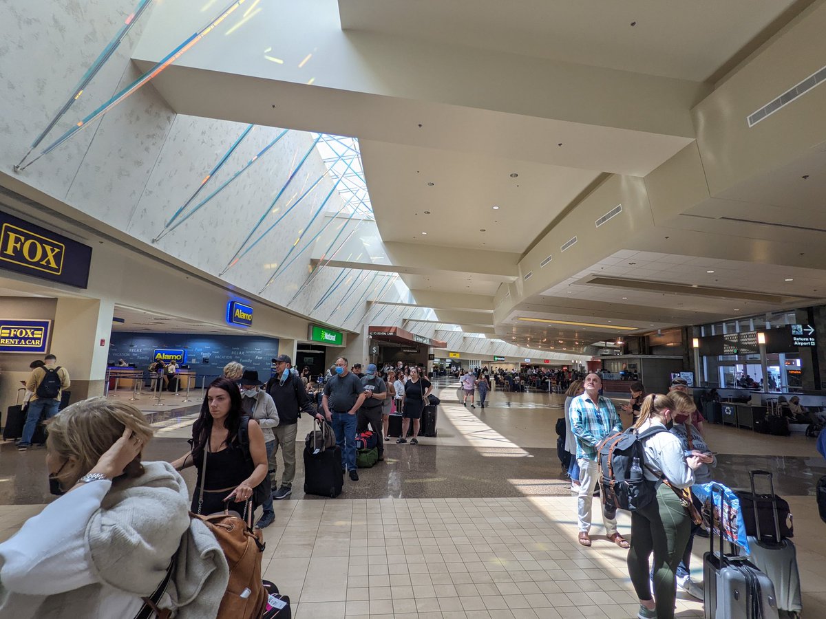 SmitRamsay's tweet photo. @thriftycars at least 3 hours long queue at Phoenix airport to get car rental after 6 hours of flight. Pathetic! https://t.co/bdYQ5ThafS