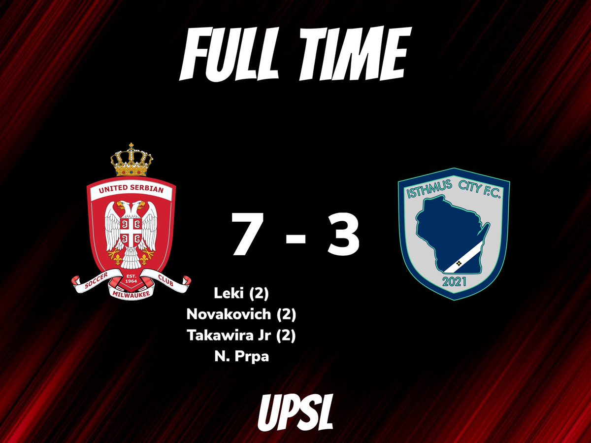 USSCMKE's tweet photo. Odličan početak UPSL sezone! // Great start to the @upslsoccer season! Thanks to @Isthmus_City_FC for being great hosts! #USSCMKE ⚽️🇷🇸 https://t.co/FNkE7PGM8V