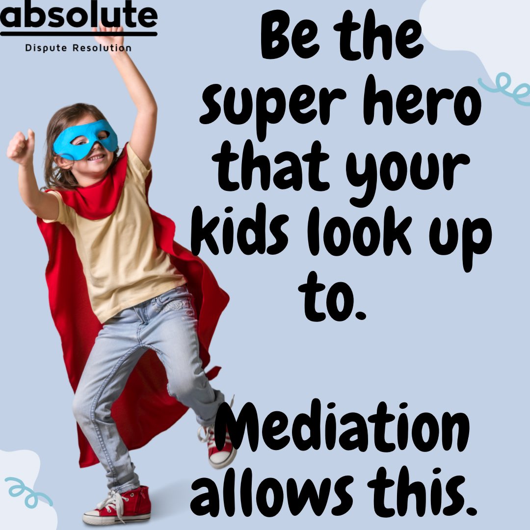 AbsoluteDispute's tweet photo. Reach out to us for more information on how mediation can help you.
https://t.co/TBCibXtjj6 #Mediation #MediationWork #Superhero #Divorce #Separation #Family #Kids https://t.co/kBDNU9r5iD