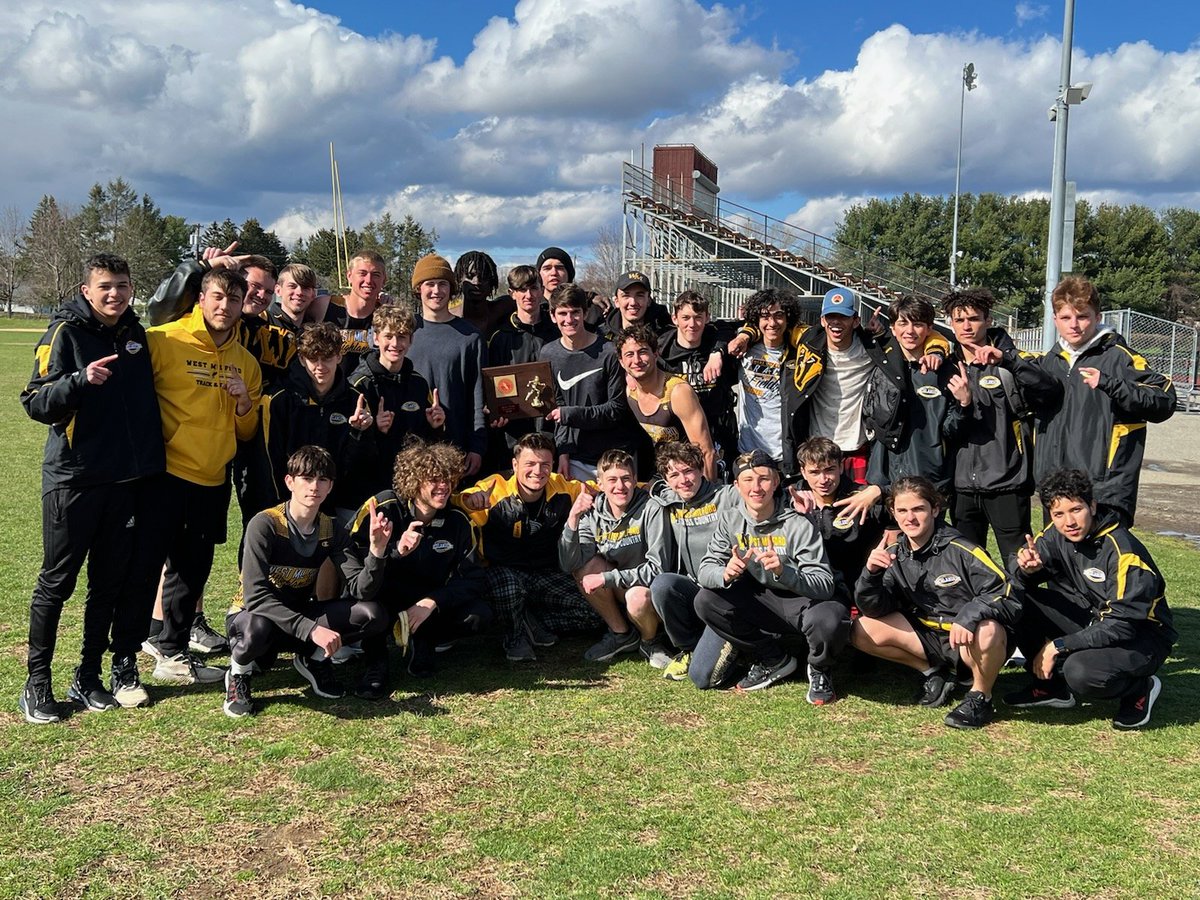 WmTrack's tweet photo. So....that just happened.  Passaic County Relay Champs!!  Unreal performances yesterday and today, these boys came to compete! Huge thanks to the coaches, never would be there without you. @TrackWm @WMAthleticDept @WestMilfordSupt @DanNovak14 @WMTHSPrincipal https://t.co/hTvGABeZL8