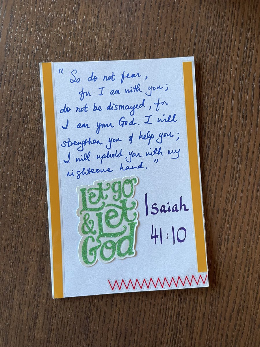 AngelaOltmanns's tweet photo. “So do not fear, for I am with you; do not be dismayed, for I am your God. I will strengthen you & help you; I will uphold you w/ my righteous hand.” Isaiah 41:10
#VerseOfTheDay
This is how I strengthen myself in hope.
#writeoutscriptures
Reflect His word.
Believe. Trust. https://t.co/EjQSK0cEI8
