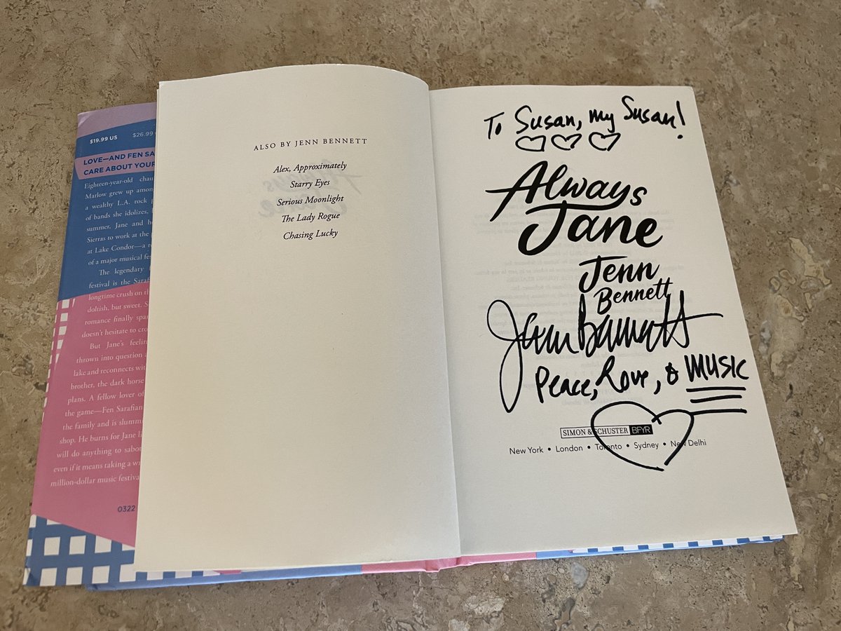 susanjenna's tweet photo. Got my signed copy of @Jenn_Benn's #AlwaysJane and...😭😭😭
Thank you, Jenn! Cannot WAIT to dive into this book! 💙💙💙💙💙 https://t.co/tpwOjvt408