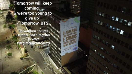 AllBrPolitics's tweet photo. BTS fans in Brazil launch campaign to encourage teenagers to vote in the country's upcoming elections, with projections featuring lyrics by the titanic kpop boyband

#TiraOTituloARMY #brazil #politics #kpop #eleições #eleições2022 #BrazilianPolitics #music #BTS #ARMY https://t.co/TdEeInXuCM
