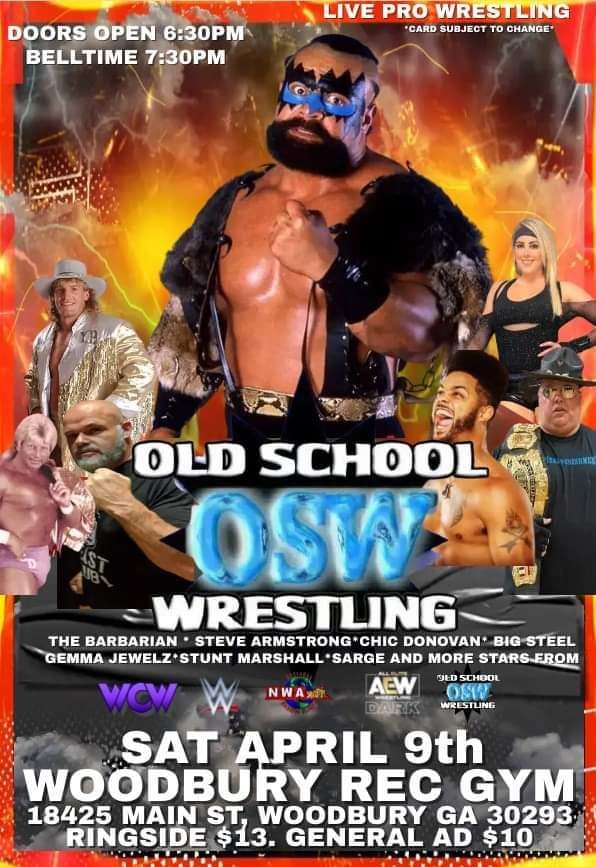 JAMMINMUSICMAN1's tweet photo. Tonight In #Woodbury #Georgia !!! #ProWrestling #LiveEvent #80swrestling #WCW #WWEHOF #IndyWrestling #GeorgiaEvent https://t.co/olh4wZtfEK