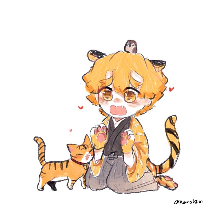 Kamskii01さんがTwitterに投稿した我妻善逸(鬼滅の刃)のイラスト。