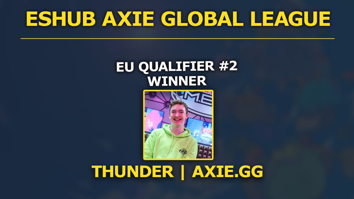 AxieEvents's tweet photo. Well done to @ThunderRoyale on winning the 2nd European qualifier for our Axie Global League! 🏆

Do you also want to compete for 120AXS?💸

You can register for future league qualifiers here: https://t.co/Fe68UKJurj https://t.co/n3tK5TsCoJ