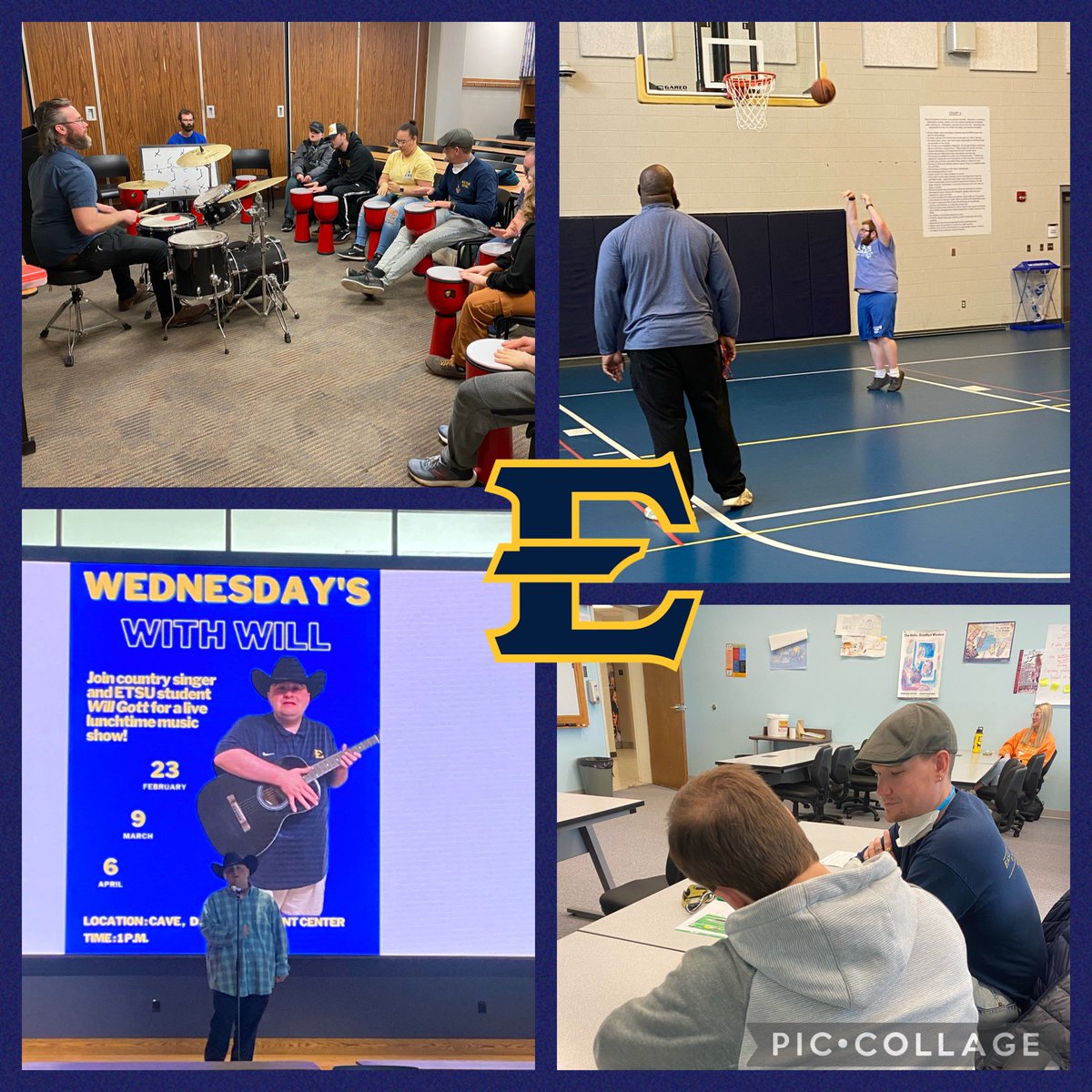 Week in Review: an afternoon drum circle &amp; drum kit lesson, shooting hoops in the CPA, the musical stylings of Cowboy Will, and an inclusive class discussion on social media use. What a great first week with the Access ETSU program!
