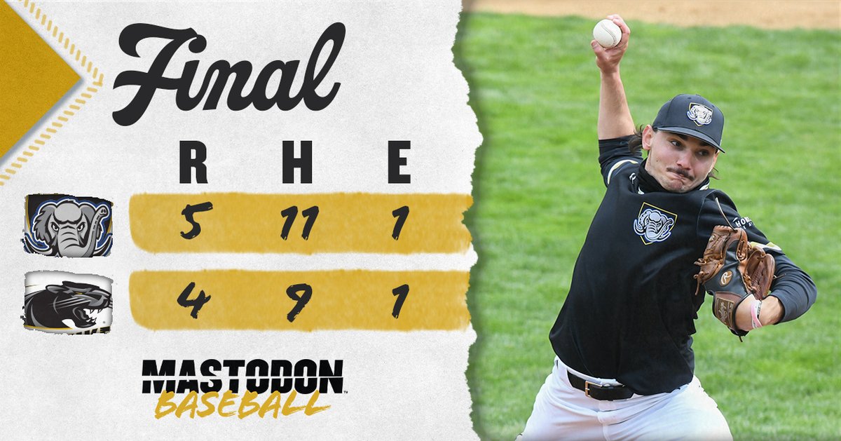 MastodonBSB's tweet photo. Put this one in the win column! 

'Dons take game one of today's doubleheader 5-4. 

Justin Miller with three Ks in the ninth. He gets the save. 

Mitchell Spencer (pictured) just so good today. He throws into the 8th. 

#HLBASE #FeelTheRumble https://t.co/4daJ9HAYOe
