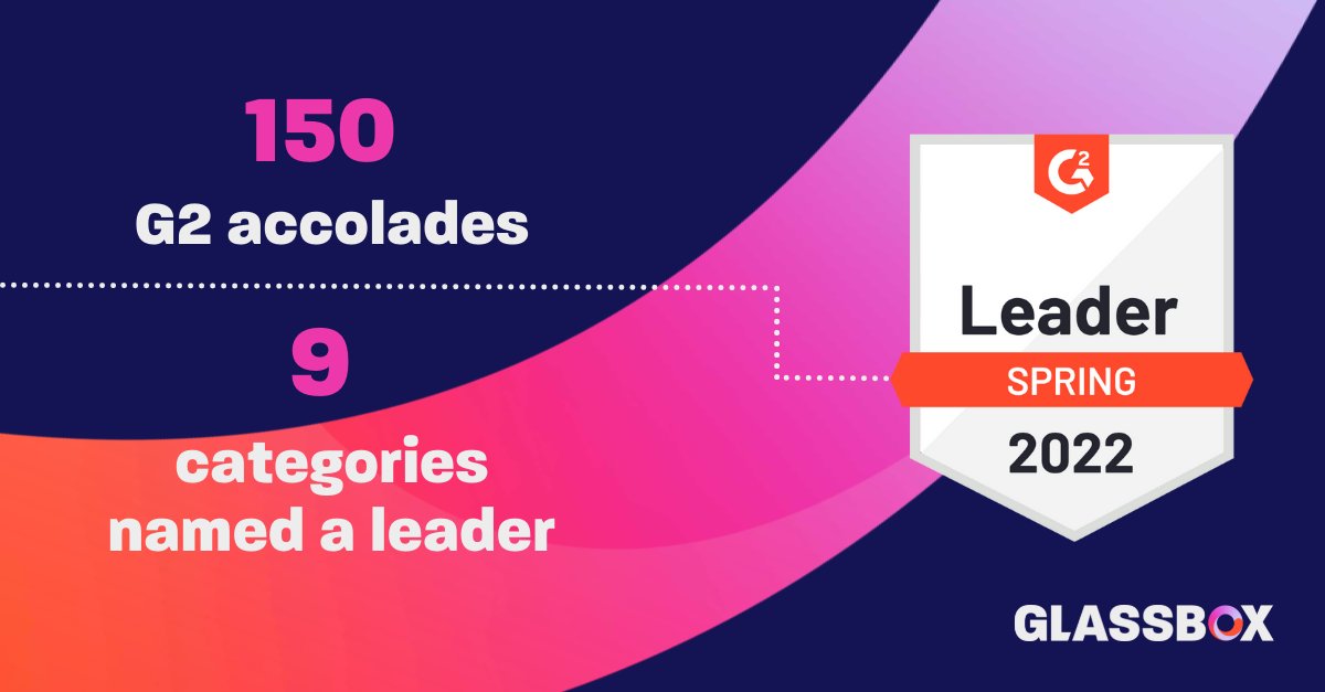 dsuvalle's tweet photo. Glassbox was awarded a whopping 150 G2 accolades, including being named the leader in 9 categories in their Spring 2022 Reports. 🤩🏆

We cannot wait to see what the future holds! Check out the latest press release here: https://t.co/yr99oGsP1W https://t.co/7TaaP7KfxZ