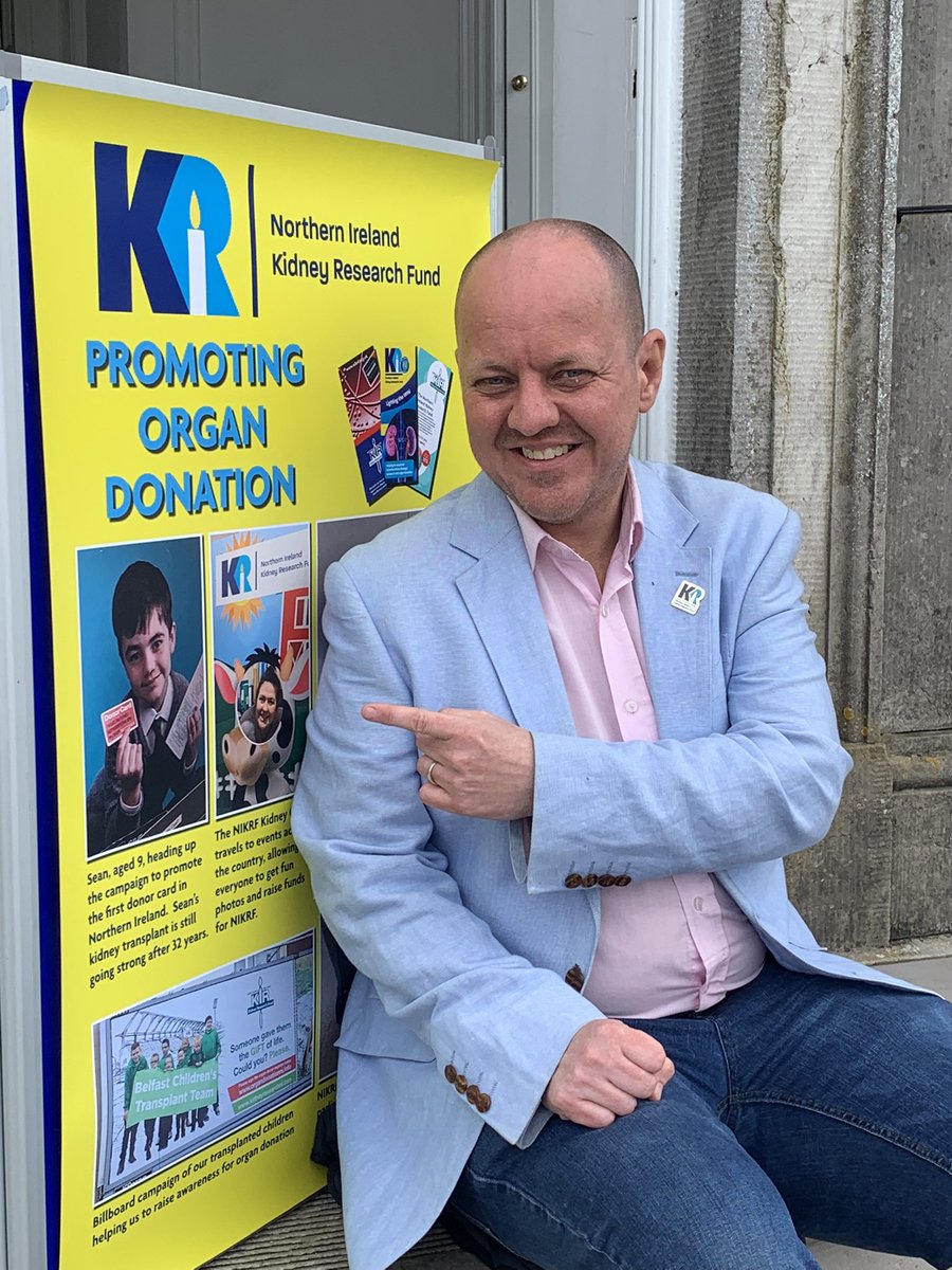 UnaBrown1's tweet photo. Celebrating 50 years of NI Kidney Research Fund. Hubby @seanyboy05 promoted first #donorcard #giftoflife in Northern Ireland #proud #grateful but thinking of his donor family today x 🙏❤️ https://t.co/jRhqwHDejT