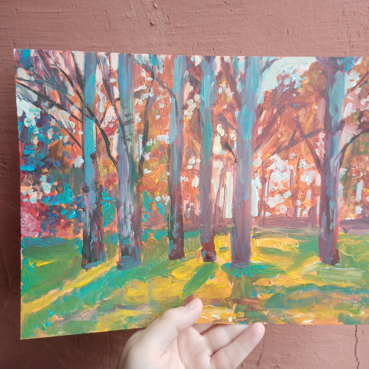 Autumn sunset 🧡
One of my latest acrylic paintings
#art #artist #sunset #acrylicpainting #ArtistOnTwitter