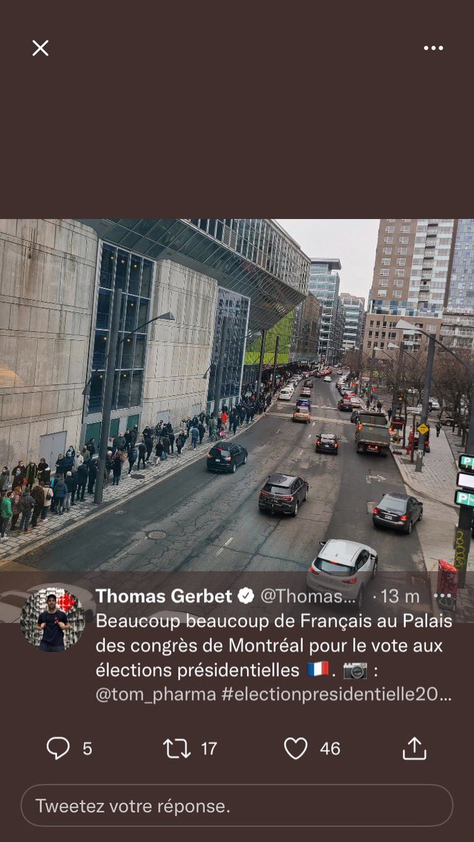3h de queue à Montréal pour voter melenchon, ne dites pas que je n’ai jamais donné à la France !