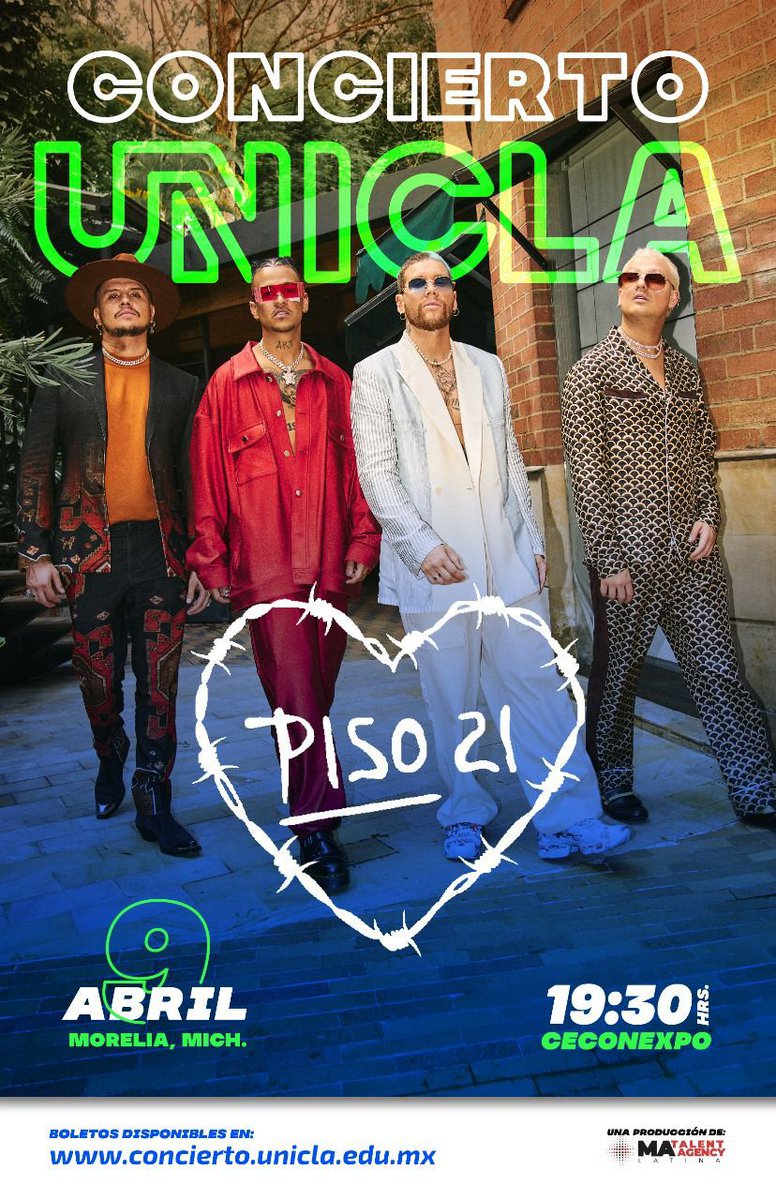 No sé pierdan hoy de la extraordinaria presentación de <a href="/piso21music/">Piso 21</a> en Morelia Michoacán <a href="/uniclamx/">UNICLA</a> #ceconexpo
.
.
.
.
.
.
.
.
.
.
<a href="/matalentagency/">MA Talent Agency</a>
#piso21 #tevi #paolvidarmedeella #tanbonita #matalentagency <a href="/MarioBonillaOf/">Don Mario Bonilla💡</a>