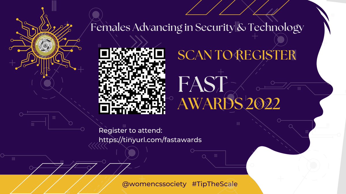 WomenCSSociety's tweet photo. Females Advancing in Security &amp; Technology (FAST) Awards Gala

Celebrate your peers! 

Join us as we grant awards to women in tech, diversity champions and male allies. 

📅 19 April @ 16:00 PT
📍Online 
🎟 Free
🔗 https://t.co/km6bwbgP3k https://t.co/y9fptzkh8H