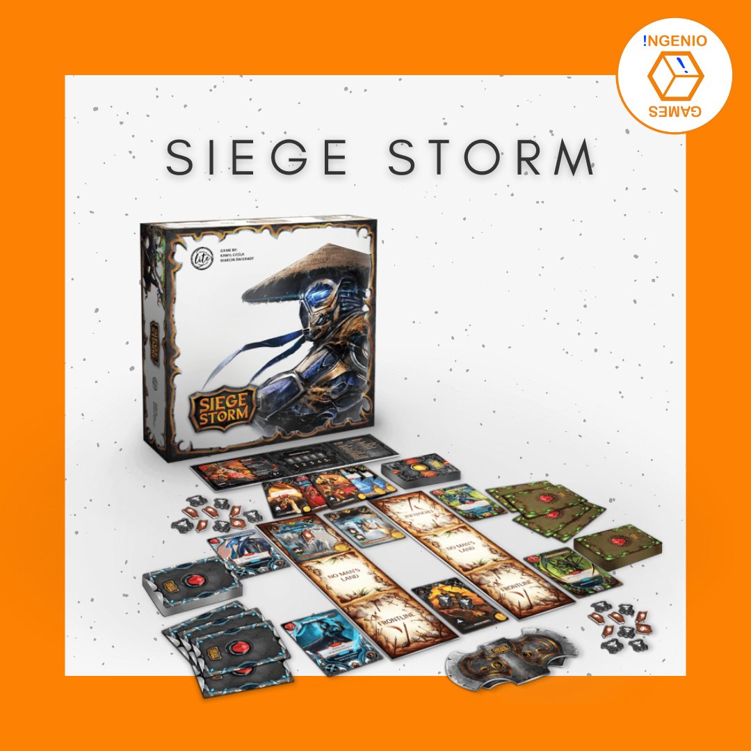 Ingenio_Games's tweet photo. #SiegeStorm es un juego de cartas, rápido y estratégico. El objetivo del juego es derrotar a tu enemigo en una batalla espectacular, en la que ambos lanzáis criaturas y hechizos en busca de la gloria. 
⏰15-30 min
👨‍👩‍👧‍👧1-4 jugadores
🎂10 + años
@AwakenRealms 
#siegestormspain https://t.co/QtyesCuZO5