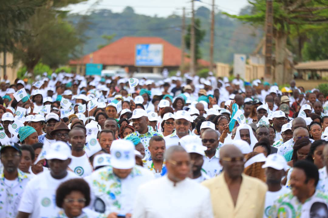 JessyeElla's tweet photo. Mobilisation exceptionnelle pour l’appel à candidature du Distingué Camarade Président Ali Bongo Ondimba par les fils et les filles du Ntem. Un moment de cohésion et d’unité qui souligne notre attachement aux valeurs de notre grand parti. #2023 #VictoireCash https://t.co/Ep8NnY4nMC
