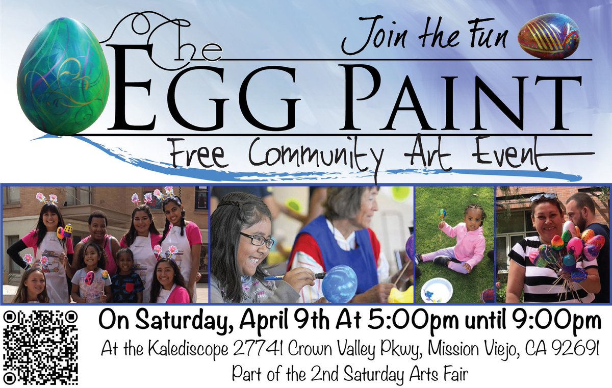 jacktheartister's tweet image. This evening we will be painting eggs at the Kaleidoscope Mall in Mission Viejo.

artsandcommunity.com/eggpaint.html