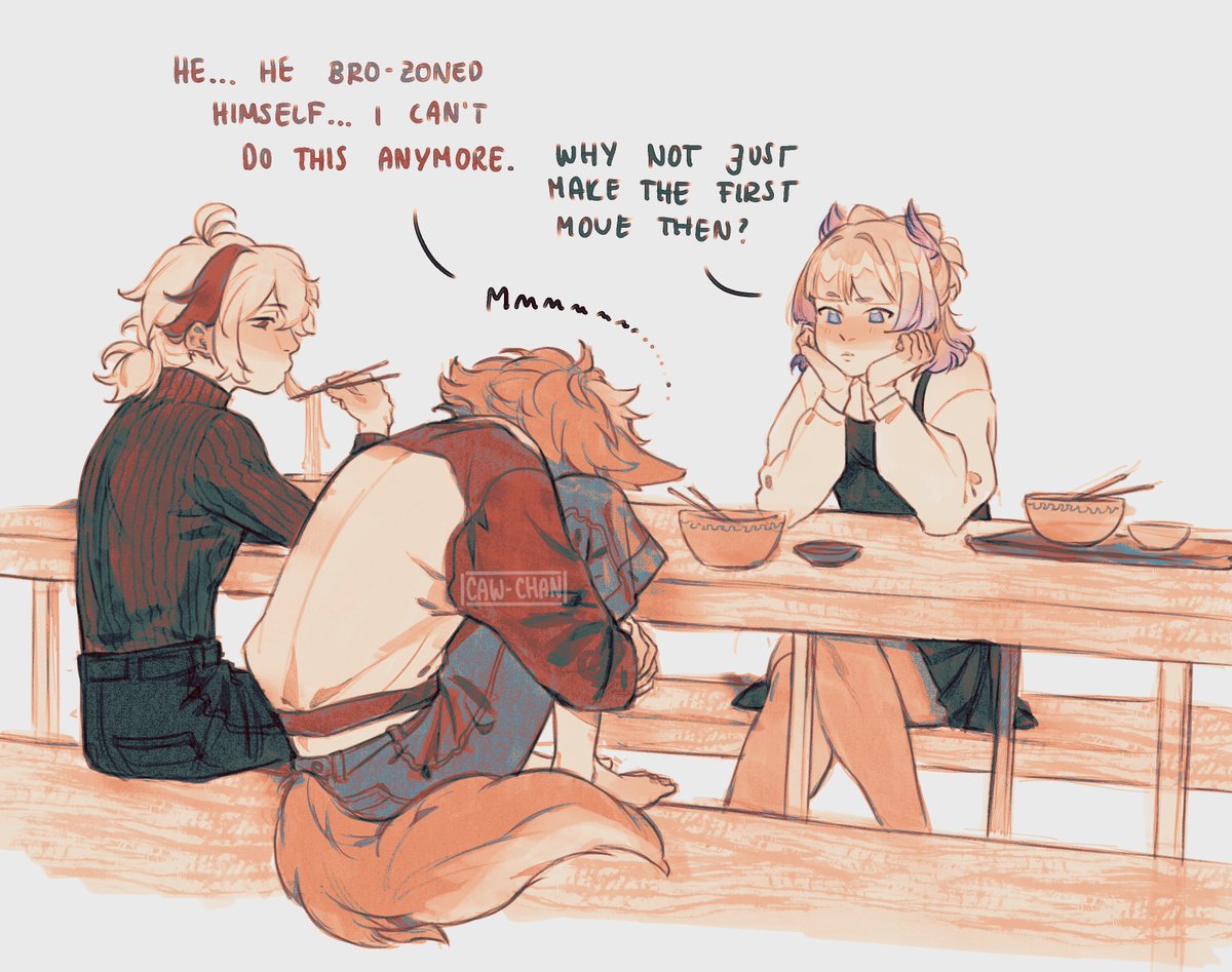 Gorou’s struggles 
#GenshinImpact #gorou #kazuha #kokomi