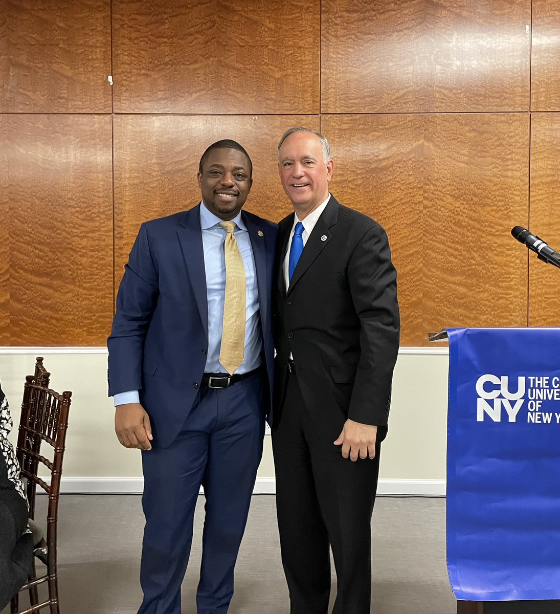 Brian Benjamin (@brianbenjaminny) on Twitter photo With <a href="/ChancellorCUNY/">FĂ©lix V. Matos RodrĂguez</a> Matos RodrĂguez at the CUNY Caucus Luncheon today. I’m proud that our just-passed state budget is making transformative investments in CUNY and SUNY. With <a href="/ChancellorCUNY/">FĂ©lix V. Matos RodrĂguez</a> Matos RodrĂguez at the CUNY Caucus Luncheon today. I’m proud that our just-passed state budget is making transformative investments in CUNY and SUNY.