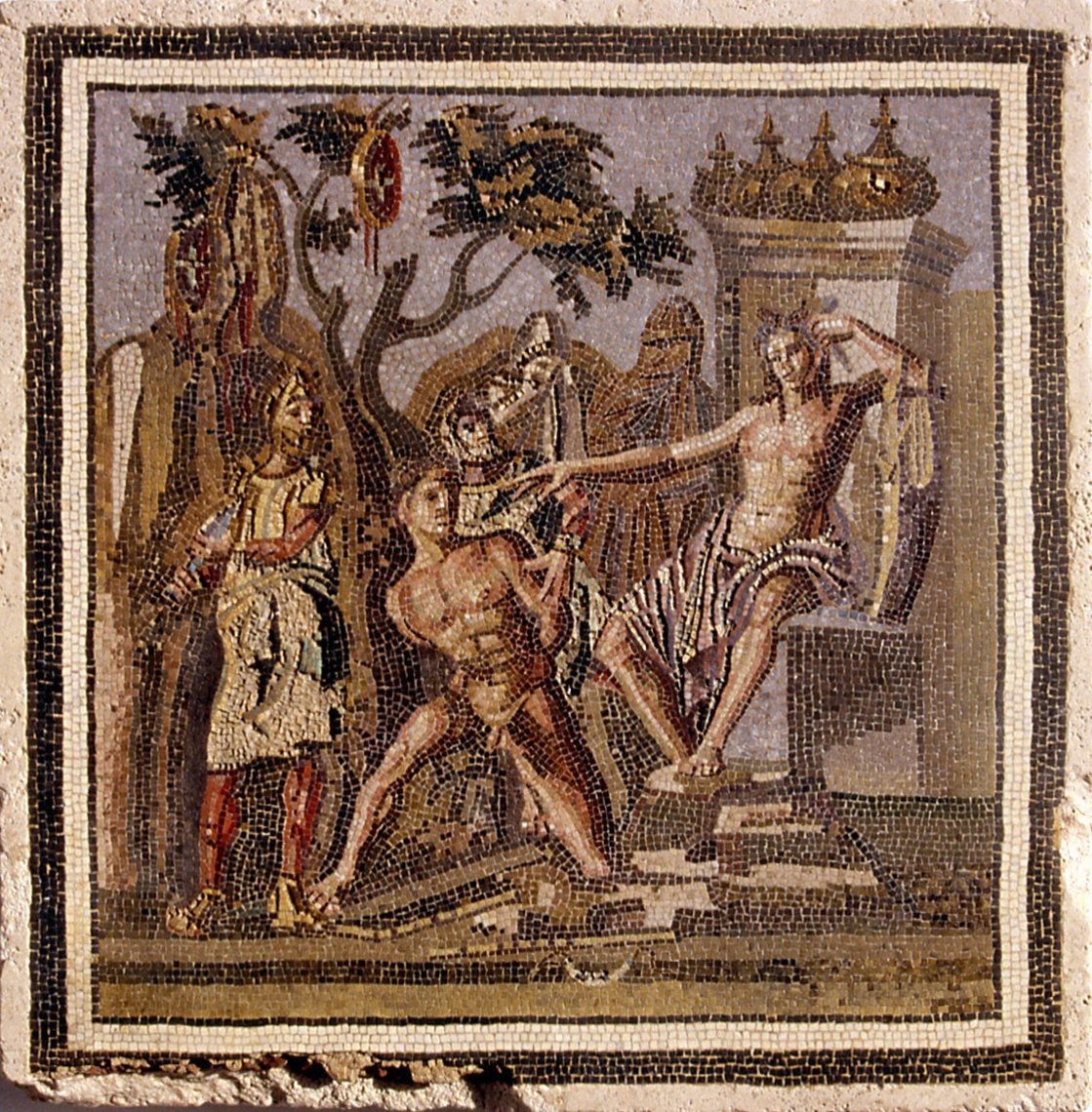 fredericlecut's tweet photo. Marsyas ayant trouvé l'aulos (une flute double) invente puis jete par Athéna apprit a en jouer puis défia Apollon à un concours musical. Apollon gagna puis le fit attacher à un arbre et écorcher vif.
@mosaiqueromaine #capdagde #apollon #mythologiegrecque #Marsyas #emblemata https://t.co/x4RIBjNnA4