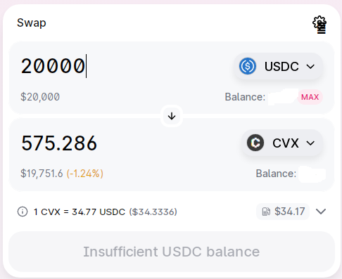 DefiMoon's tweet photo. It appears the Curve router is already live at https://t.co/hWgDFBDmpG 👀

On a $20k $USDC -> $CVX swap, the Curve router blows Uniswap and SushiSwap out of the water. At $50k and up, Curve's advantage in liquidity becomes even more apparent.🤩

👑👑👑👑👑
$CRV 👑 $CVX
👑👑👑👑👑 https://t.co/1NrASUaVaH