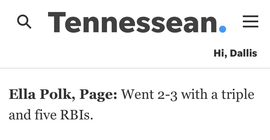 Congrats to <a href="/polk_ella/">Ella Polk</a> for being named a Tennessean Nashville Area Top Performer! 🤩
