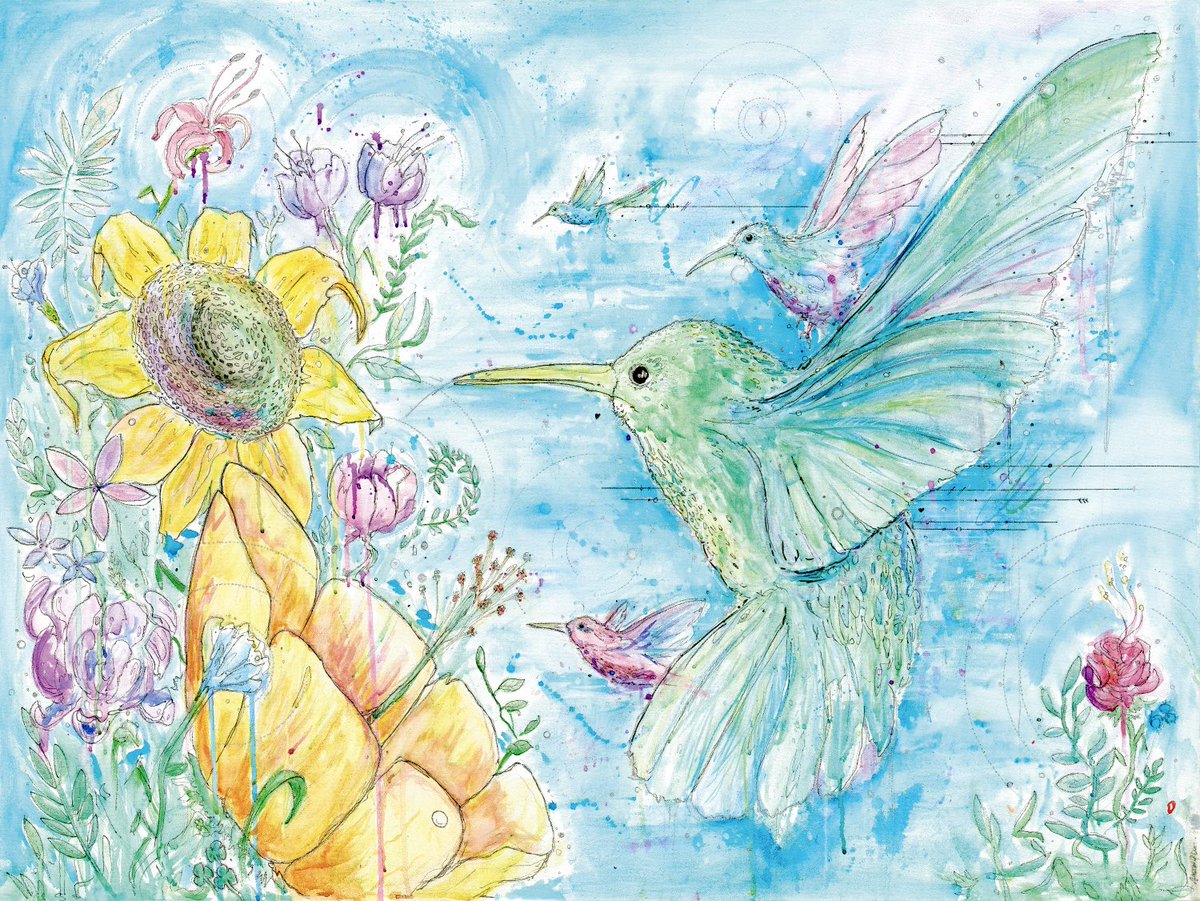 Hover - Watercolor on Canvas