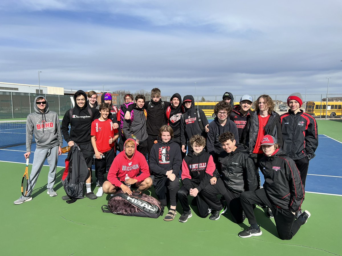 montimagictenn's tweet photo. Great day for the Monti Magic Boys Tennis Team! Won our final match of the day against Alexandria 5-2 making our team record 4-0 to start the season. Keep working boys! JV went 11-8 in their triangular today! Let’s go!!! https://t.co/SGTNwRBGPX