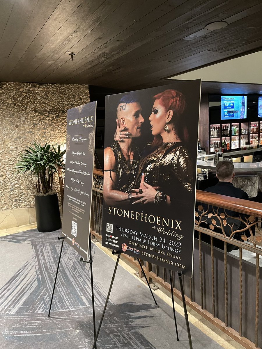 satinephoenix's tweet photo. Just over 2 weeks ago I was married to my best friend @stonejamison surrounded by family and friends at @Garycon! Officiated by my brother from another mother, @lukegygax. #garycon #wedding #stonephoenix 1of11 https://t.co/sv8LDPLLLZ