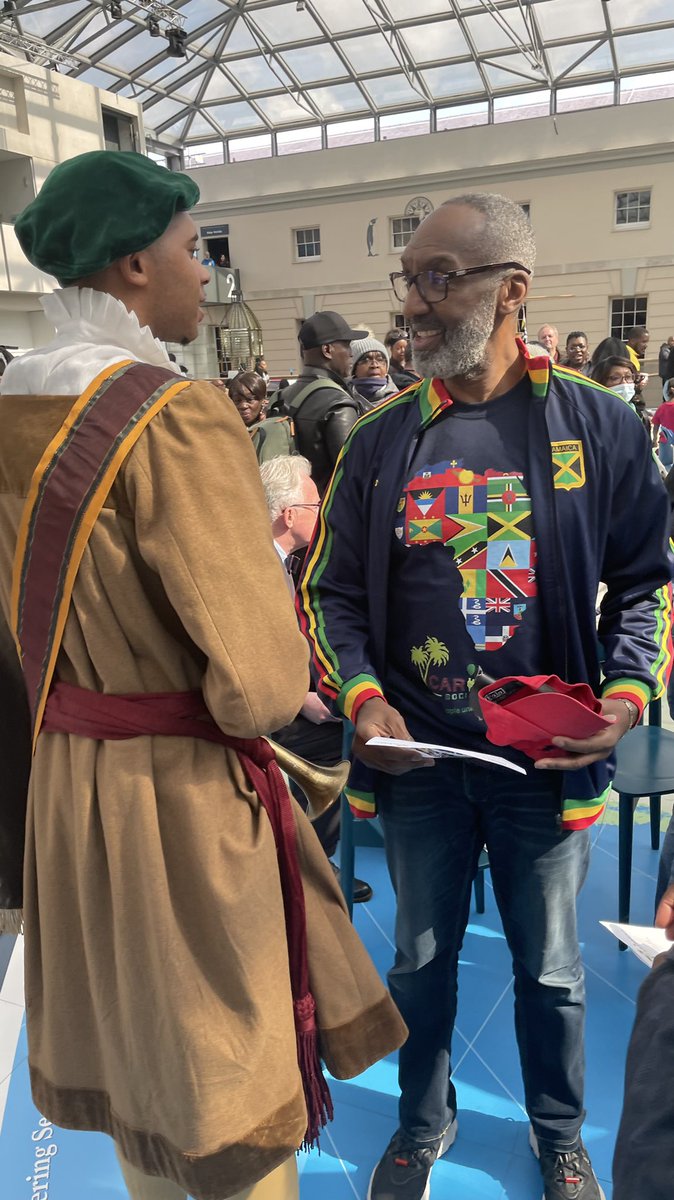 It was a privilege to open the <a href="/Caribbean_Forum/">CaribbeanSocialForum</a> #TakeOver of <a href="/RMGreenwich/">Royal Museums Greenwich</a> today, followed by the one &amp; only <a href="/TheShaunWallace/">Shaun Wallace - The Dark Destroyer - the Chase</a> who also spoke w/ passion. Later in the day he attracted 100s of ppl to his mind stretching quiz, setting the tone for cultural celebration &amp; learning.