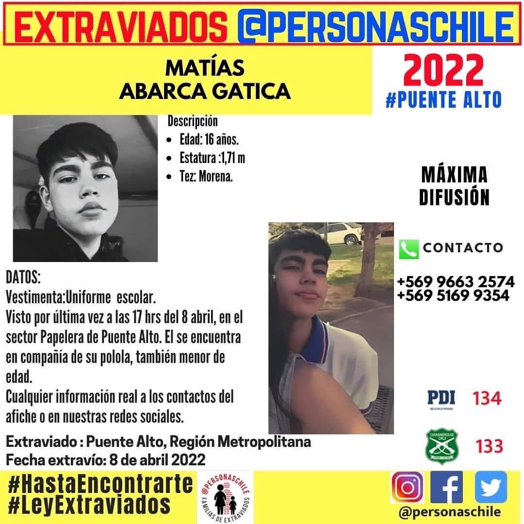 mjossandon's tweet photo. 🚨NIÑOS EXTRAVIADOS

Por favor, pongan atención a las fotos de Monserrat Molina y Matías Abarca y si pueden, ayuden compartiendo sus imágenes para encontrarlos pronto. 

Desaparecieron en el sector de la Papelera #PuenteAlto a las 14 hrs de ayer.

#MonserratMolina 
#NicolasAbarca https://t.co/nV4CWB14d5